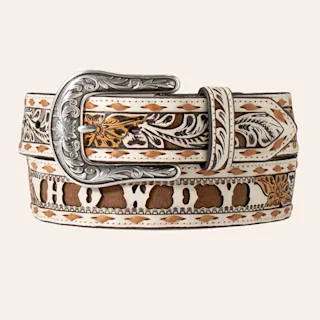 Cream & Butterscotch Howdy Western Belt